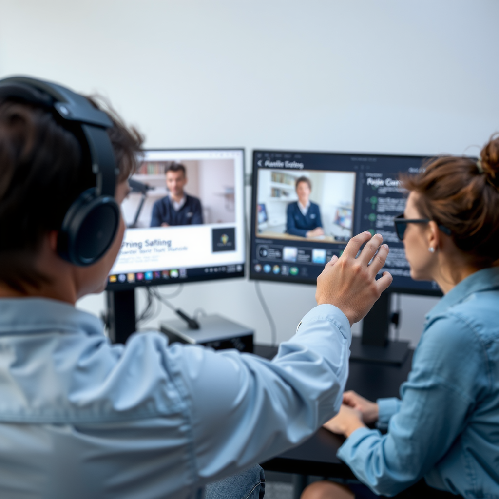 Accessibility features demonstration including screen reader compatibility, keyboard navigation, high contrast modes, text resizing options, and assistive technology integration in modern software interfaces